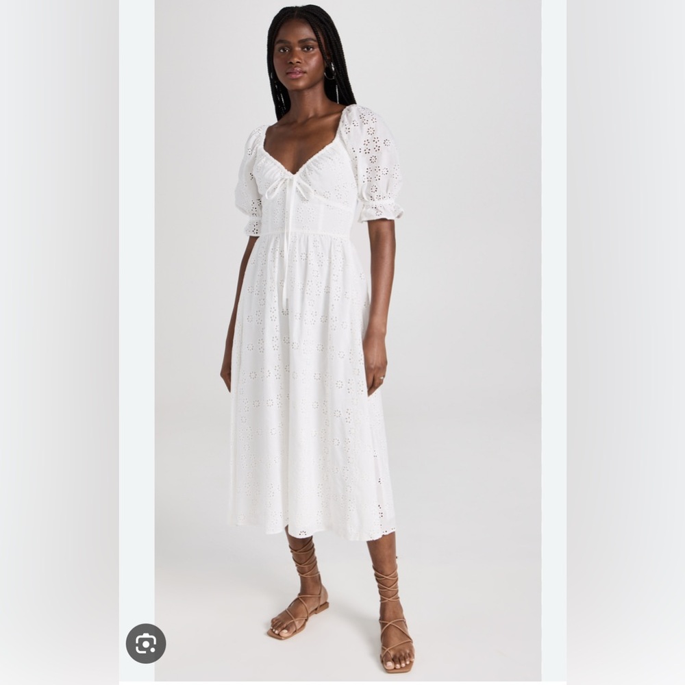 Hill House Cream Eyelet Ophelia Dress Medium